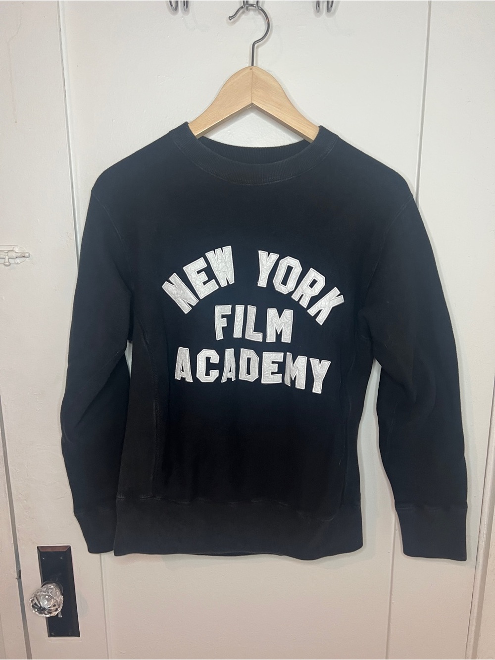 New York Film Academy 100% Cotton Black Crewneck Sweatshirt